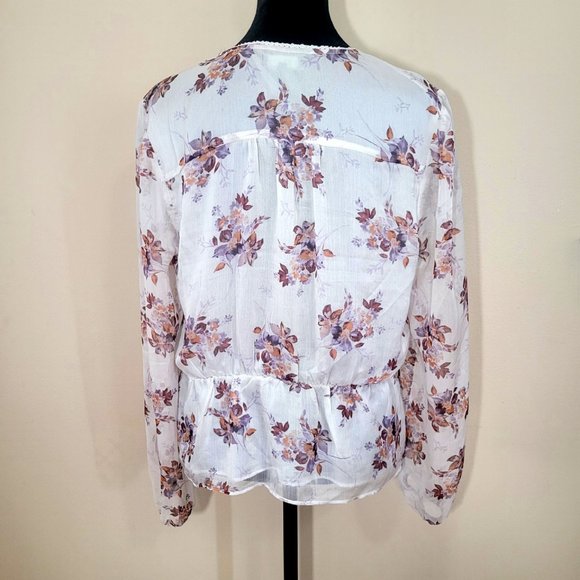 1 State Floral Long Sleeve Blouse - M - Picture 3 of 4